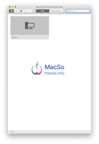Microsoft Remote Desktop 界面