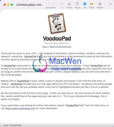 VoodooPad 界面